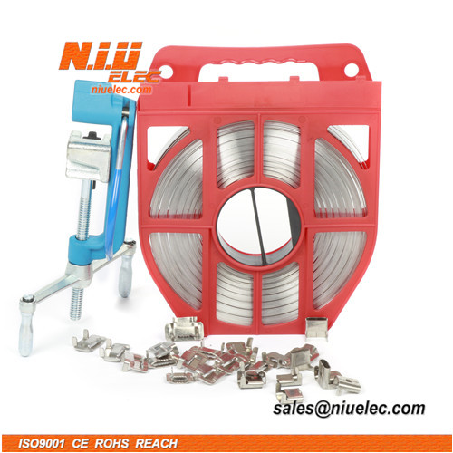 Обвязка столба и кабельная стяжка из нержавеющей стали